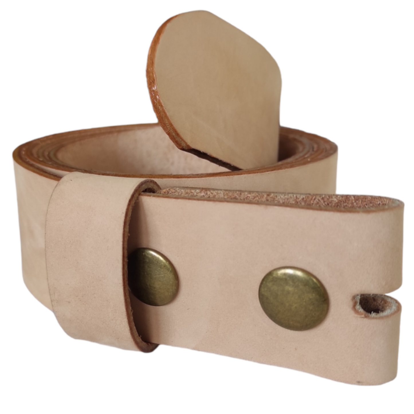 Beige Full Grain Leather Belt