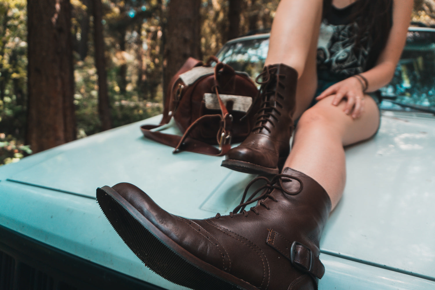 Brown Leather Victorian Ankle Boots Womens Steampunk Boots