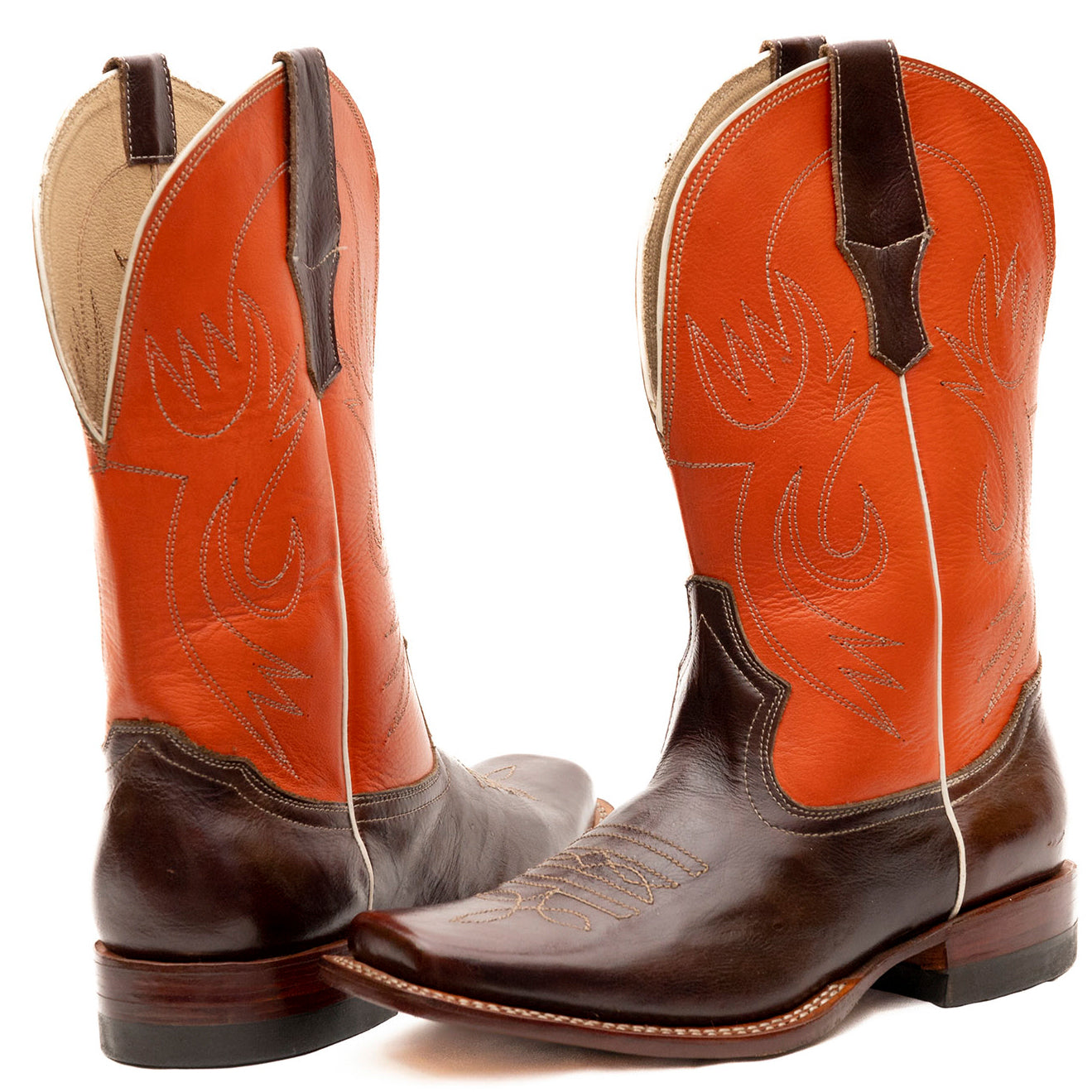 Square Toe Double Stitched Cowboy Boots