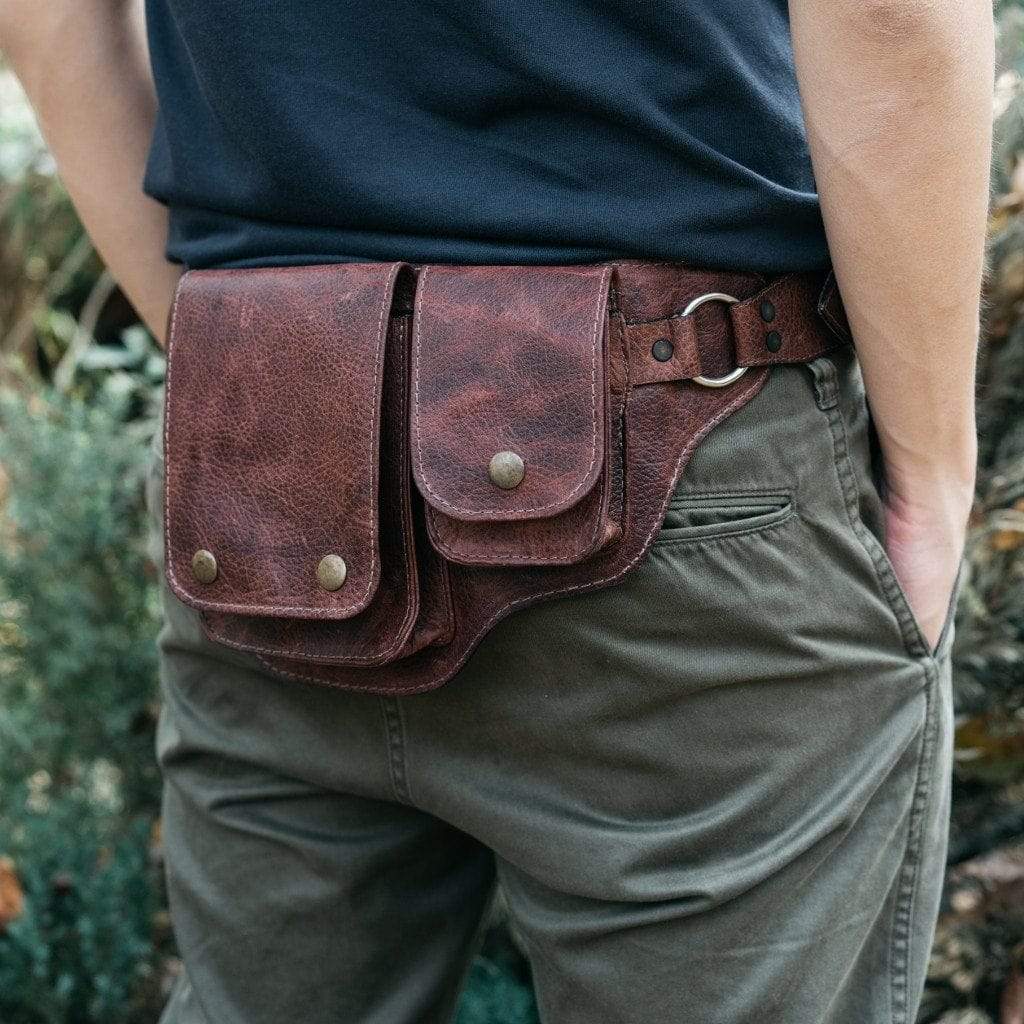 Mens leather waist pack best sale