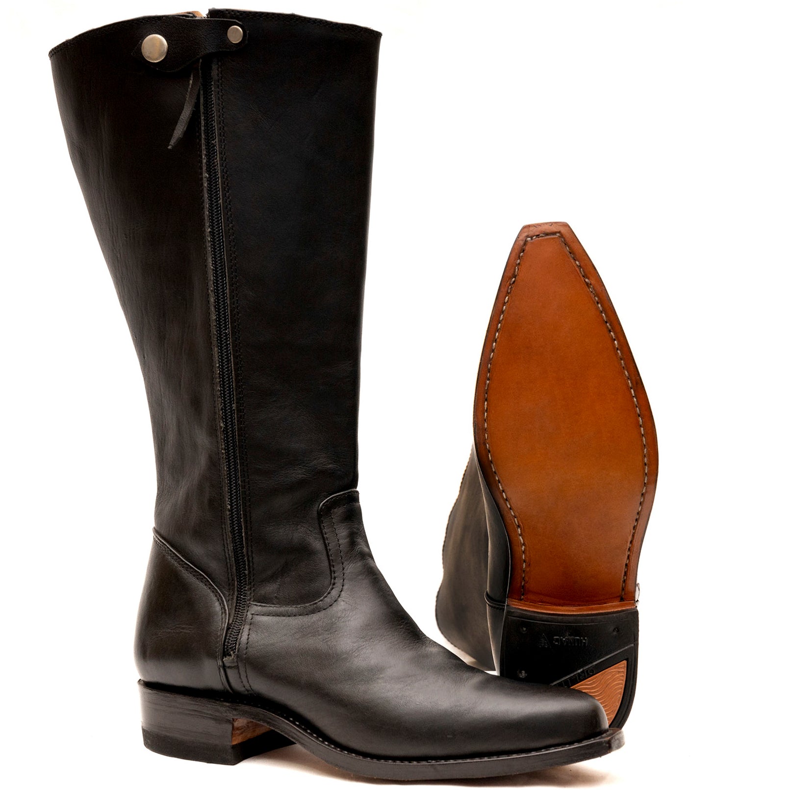 Cowgirl Boots With Zipper and Brooch - Atitlan Leather